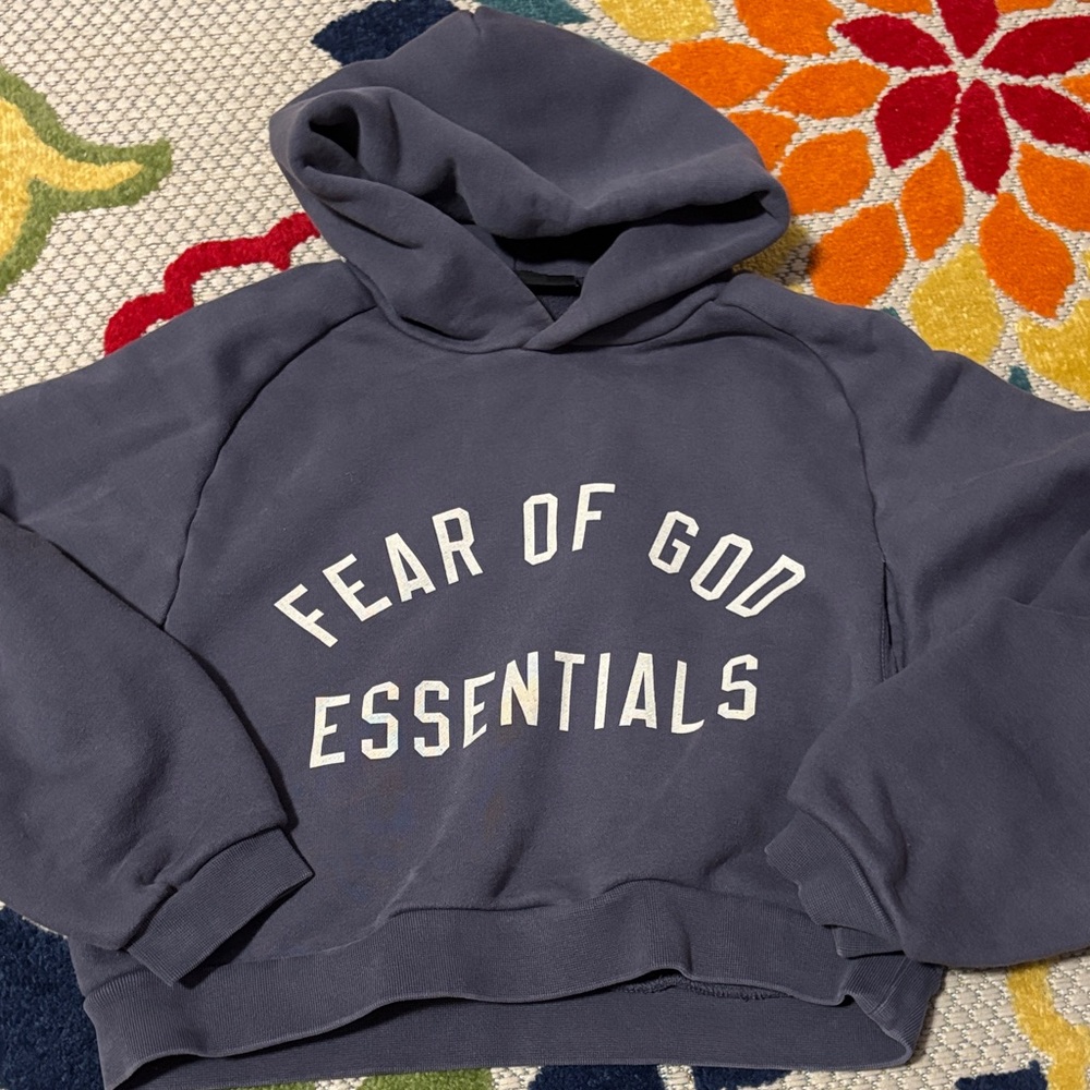 Fear of God Essentials Navy Blue Pullover Hoodie